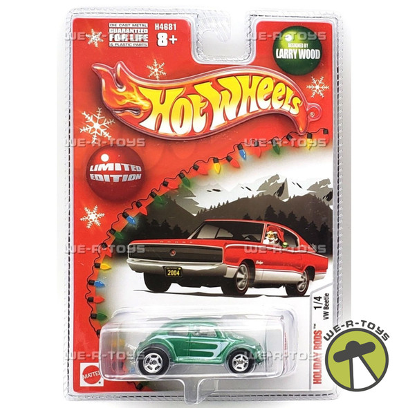 Hot Wheels Holiday Rods Green VW Beetle 1/4 Limited Edition 2004 Mattel #H4681
