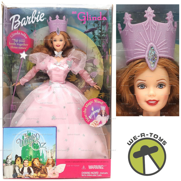 Barbie as Glinda Wizard of Oz Talking Doll with Wand 1999 Mattel #25813