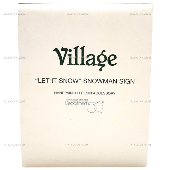Department 56 Village Let It Snow Snowman Sign Resin Accessory 52594