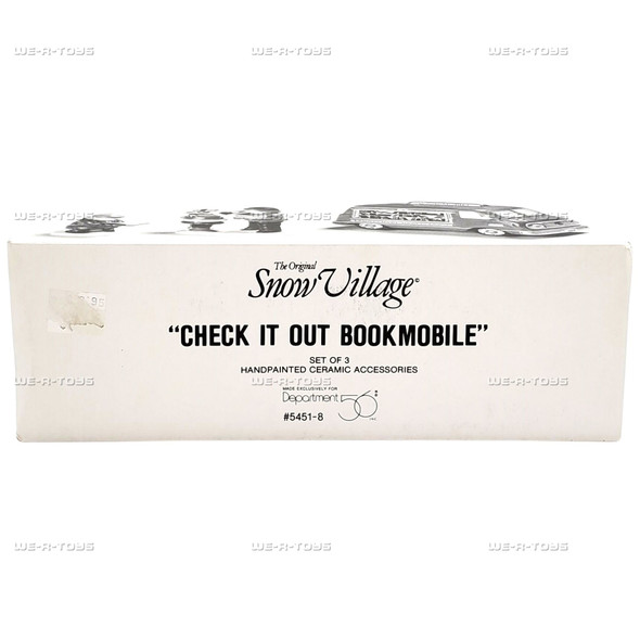 Department 56 Check It Out Bookmobile Set of 3 Snow Village Accessories 54518