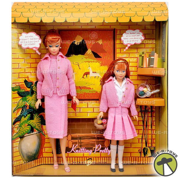 Knitting Pretty Barbie and Skipper Doll Giftset Collector Edition Mattel K7967