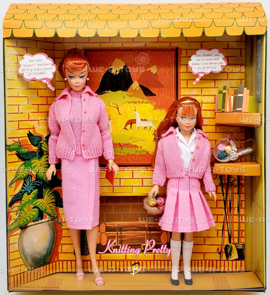 Knitting Pretty Barbie and Skipper Doll Giftset Collector Edition Mattel K7967