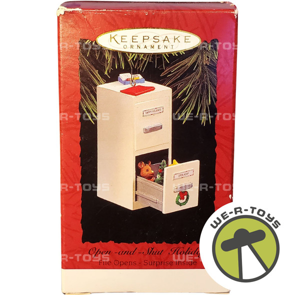 Hallmark Keepsake Ornament Open-and-Shut Holiday File Cabinet 1994