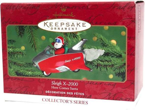 Sleigh X-2000 Ornament Here Comes Santa Series Hallmark Keepsake 2000