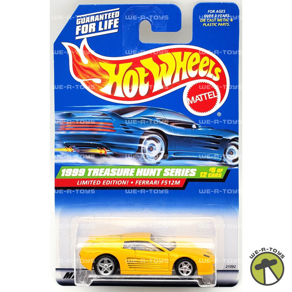 Hot Wheels Ferrari F512M Vehicle 5/12 Treasure Hunt Series 1999 Mattel #21092