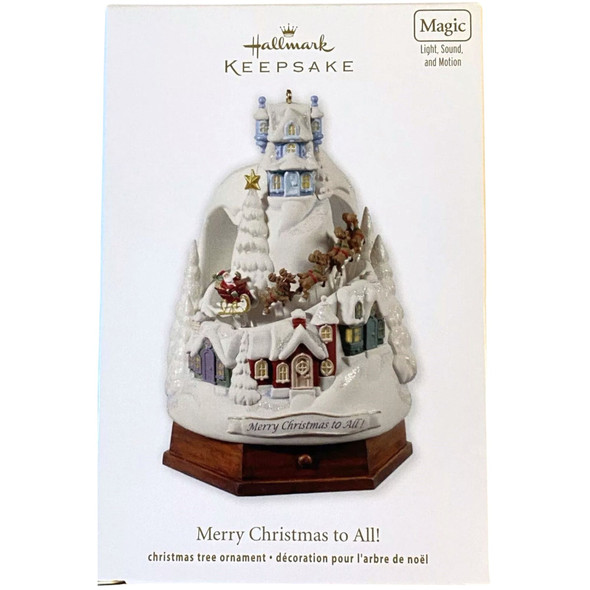 Merry Christmas to All Ornament with Light, Sound, and Motion Hallmark Keepsake