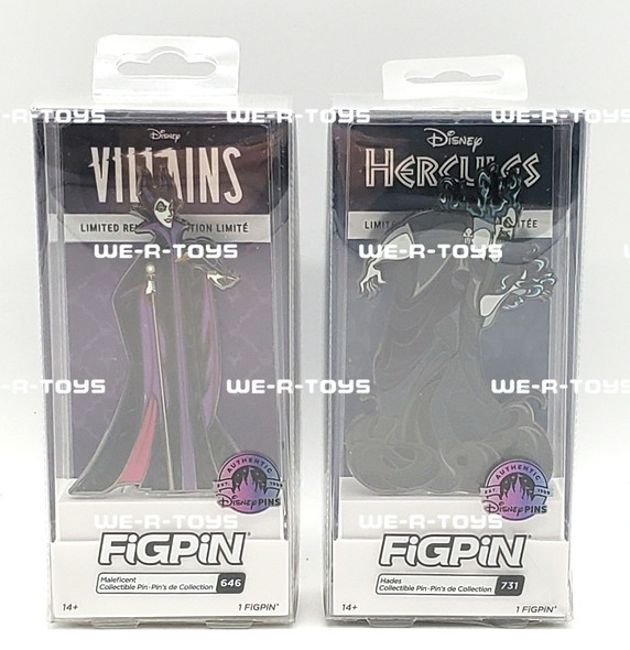 Disney Collectible Pins Lot of 2 Maleficent and Hades FiGPiN
