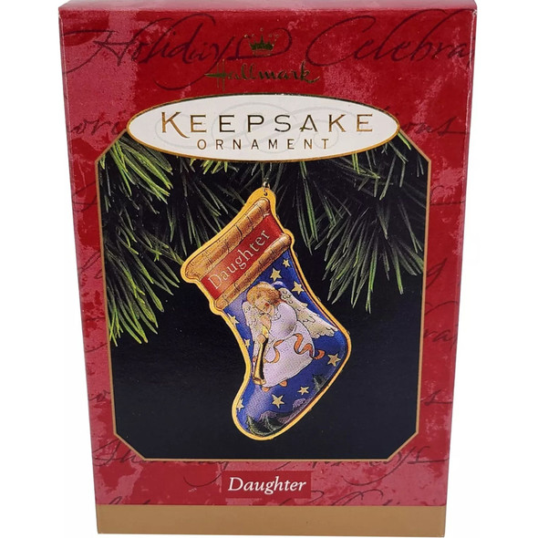 Hallmark Daughter Pressed Tin Stocking Ornament 1997 QX6612