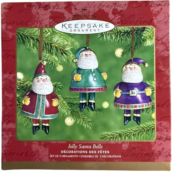 Hallmark Keepsake Jolly Santa Bells Set of 3 Ornaments 2001