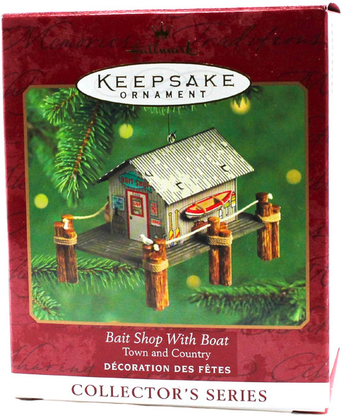 Bait Shop with Boat Ornament Town and Country Series Hallmark Keepsake 2000