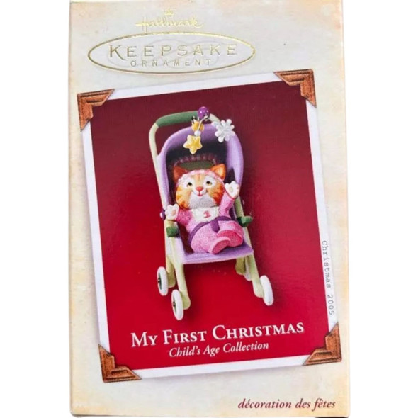 My First Christmas Cat Ornament Child's Age Collection Hallmark Keepsake 2003