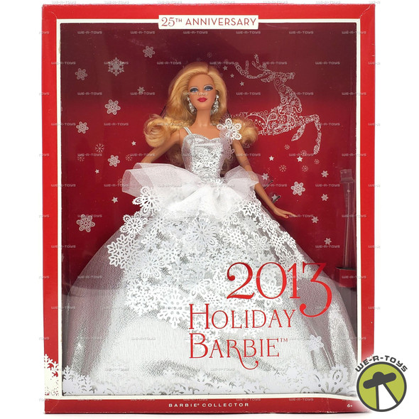 2013 Holiday 25th Anniversary Barbie Collector Doll Blonde 2012 Mattel #X8271