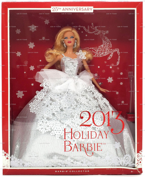 2013 Holiday 25th Anniversary Barbie Collector Doll Blonde 2012 Mattel #X8271