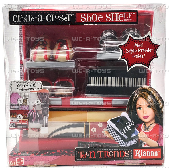 Teen Trends Kianna Create-a-Closet Shoe Shelf Playset 2005 Mattel #J0035
