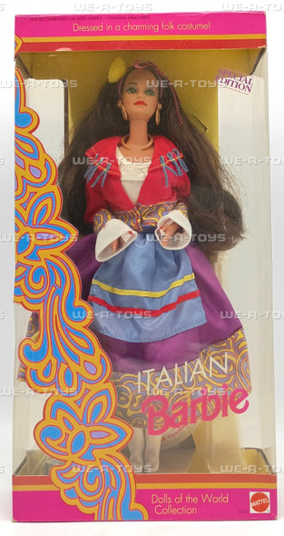 Italian Barbie Doll Dolls of World Collection In Folk Costume 1992 Mattel 2256