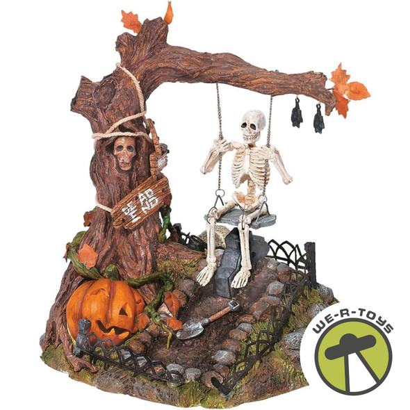 Dept 56 Halloween Village Animated Swining Skeleton Figurine 56.52514