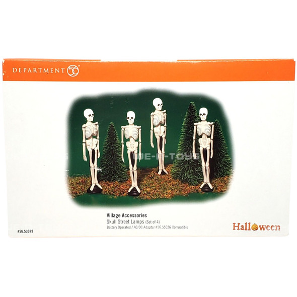 Dept 56 Halloween Series Village Accessories 4 Skull Street Lamps 56.53079