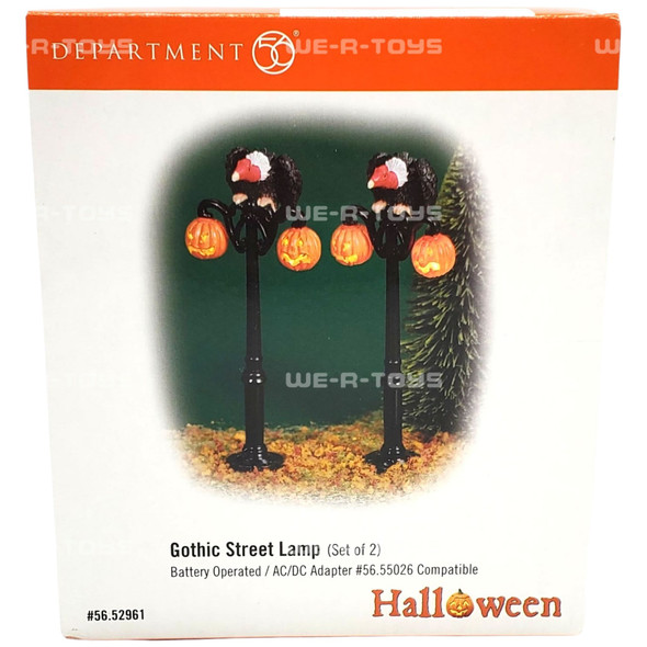Dept 56 Halloween Series Set of 2 Gothic Street Lamps 56.52961