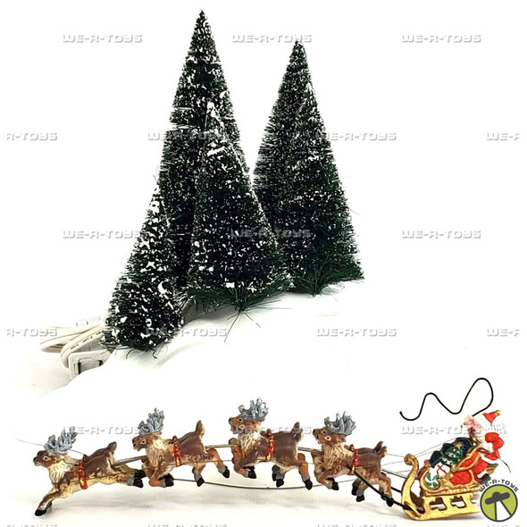 Department 56 Up Up & Away Animated Reindeer and Sleigh Village & Figure #52593