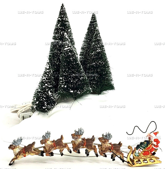 Department 56 Up Up & Away Animated Reindeer and Sleigh Village & Figure #52593