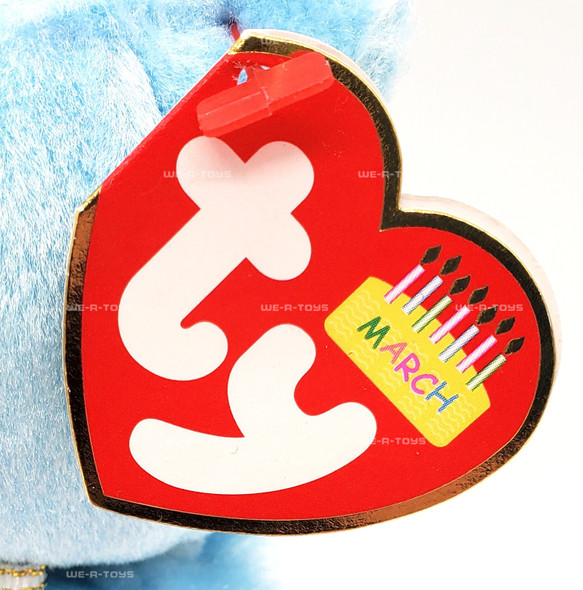 Ty Beanie Babies March the Birthday Bear with Hat Plush 2002
