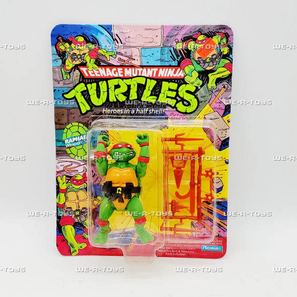 TMNT Raphael Action Figure Hard Head 10 Back Unpunched 1988 Playmates Toys #5003
