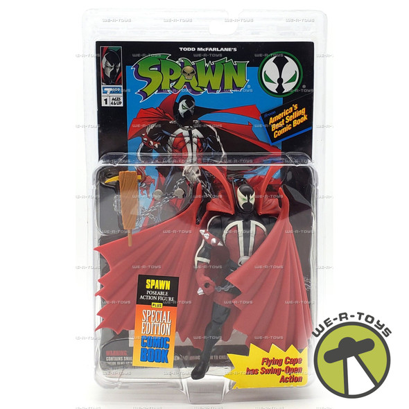 Spawn Figure with Full Size Comic Book 1994 Todd Toys 10101