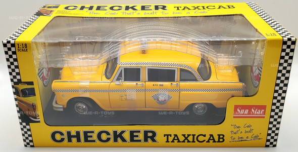 Sun Star 1981 New York Checker Taxicab Die Cast Vehicle 1:18 Scale NEW