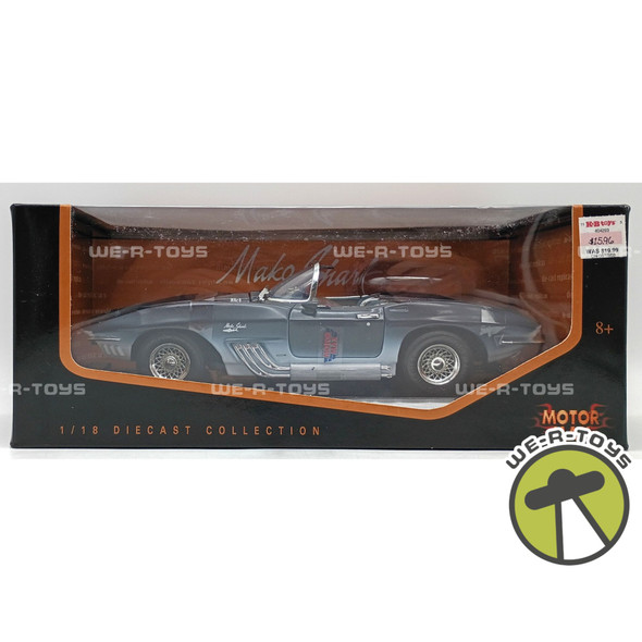 Motormax 1961 Deep Blue Mako Shark Chevy Corvette Die Cast Vehicle 1:18 Scale