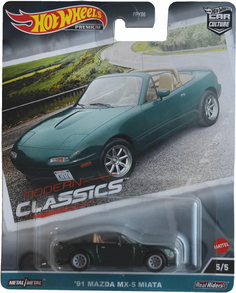 Hot Wheels '91 Mazda MX-5 Miata, Modern Classics 5/5 Green HKC68