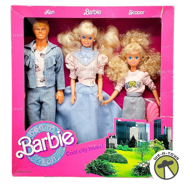 Barbie Denim Fun Ken Barbie and Skipper Doll Set 1989 Mattel 4893