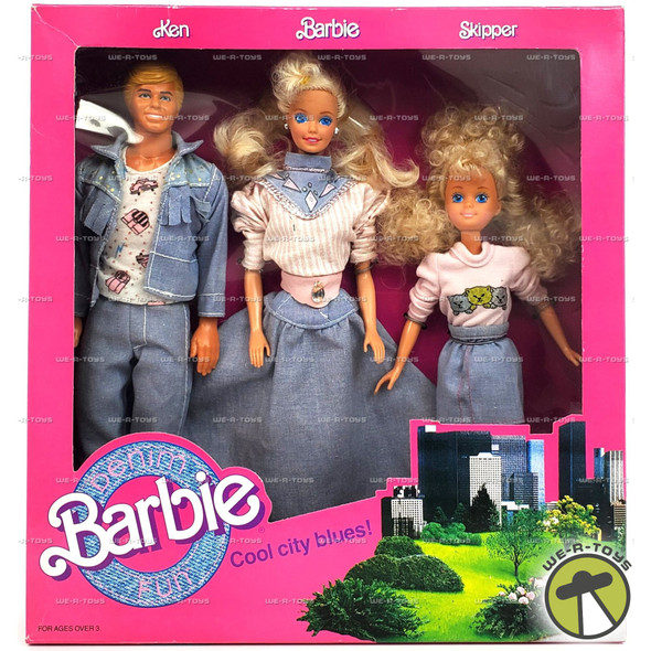 Barbie Denim Fun Ken Barbie and Skipper Doll Set 1989 Mattel 4893