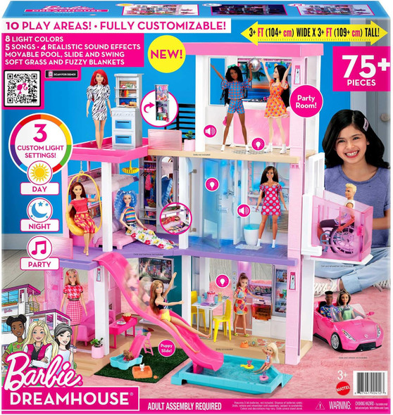 Barbie Dreamhouse (3.75-ft) 3-Story Dollhouse Playset with Pool & Slide