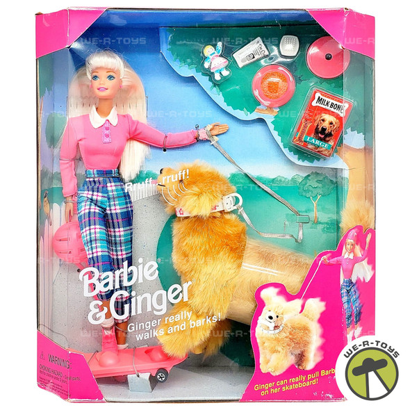 Barbie and Ginger Pet Dog Doll Set with Accessories 17116 Mattel 1997