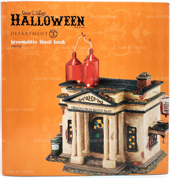 Department 56 Snow Village Halloween Hemoglobin Blood Bank Lighted 4030760