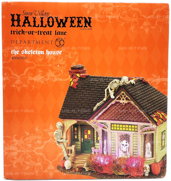 Department 56 Snow Village Halloween Trick-or-Treat Lane the Skeleton House Lit