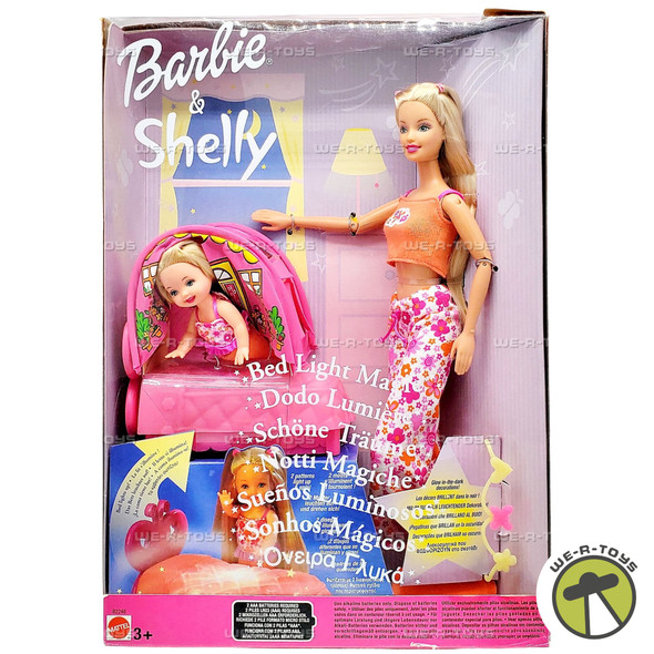 Barbie and Shelly Bed Light Magic Doll Playset 2003 Mattel B2248