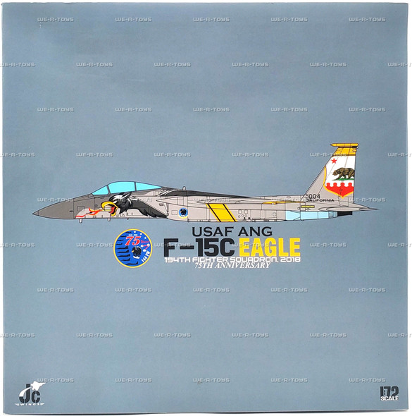JC Wings USAF ANG F-15C Eagle 75th Anniversary 1:72 Scale 2018 Vehicle #501140