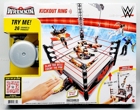WWE Wrekkin' Kickout Ring Playset with Accessories 2021 Mattel GXV80