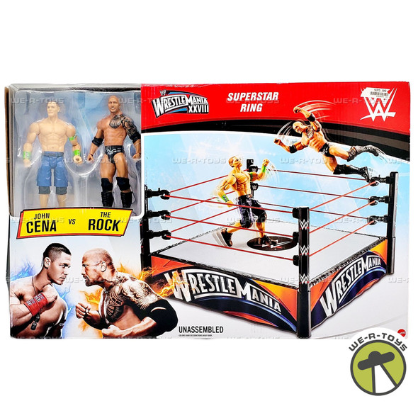 WrestleMania XXVIII Superstar Ring John Cena vs The Rock Figure Playset Mattel
