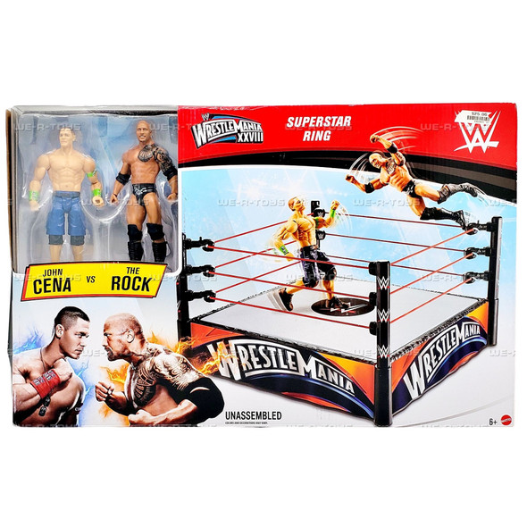 WrestleMania XXVIII Superstar Ring John Cena vs The Rock Figure Playset Mattel