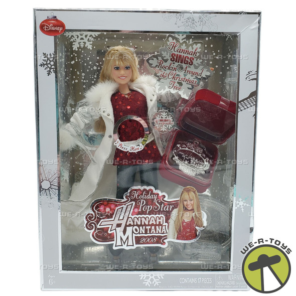 Holiday Popstar Hannah Montana Doll 2008 Disney Play Along 20275 NEW