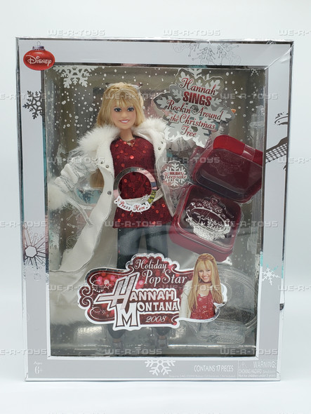 Holiday Popstar Hannah Montana Doll 2008 Disney Play Along 20275 NEW