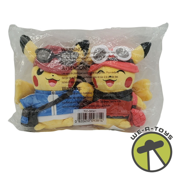Pokémon Kalos Region Pikachu Duos 6" Plush Set of Two 2021 Nintendo 701-09381