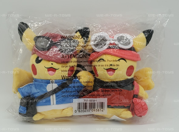 Pokémon Kalos Region Pikachu Duos 6" Plush Set of Two 2021 Nintendo 701-09381