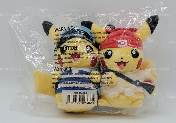 Pokémon Aloha Region Pikachu Duos 6" Plush Set of Two 2021 Nintendo 701-09382