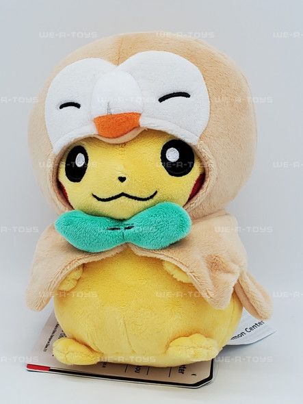 Pokémon Center Rowlet Cape Pikachu 8" Plush 2021 Nintendo 701-66115 NEW