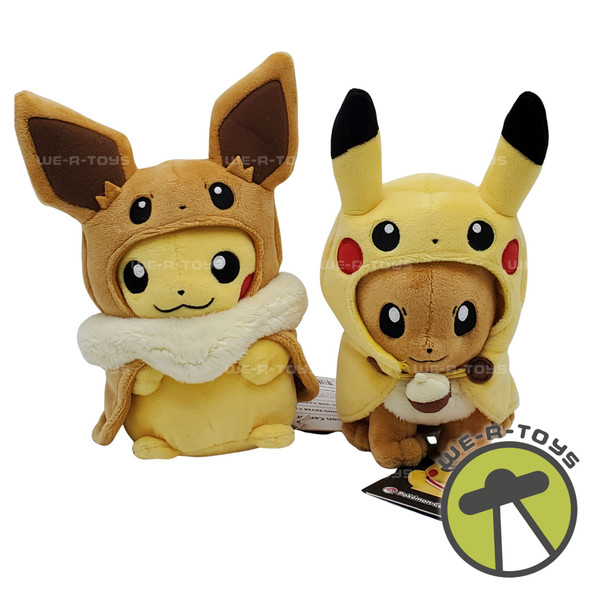 Pokémon Pikachu Eevee Costume Duos 6" Plush Set of Two 2019 Nintendo 701-06607