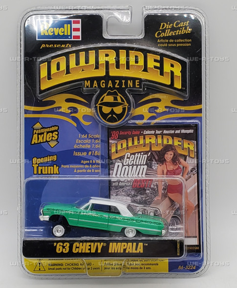 Lowrider Magazine Issue 186 Green '63 Chevy Impala 2004 Revell 863224 New