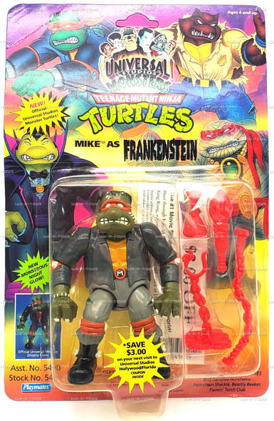 TMNT Monsters Mike as Frankenstein Action Figure Unpunched 1993 Playmates #5452